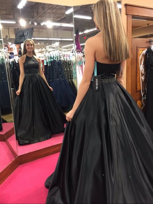black prom dress with pockets