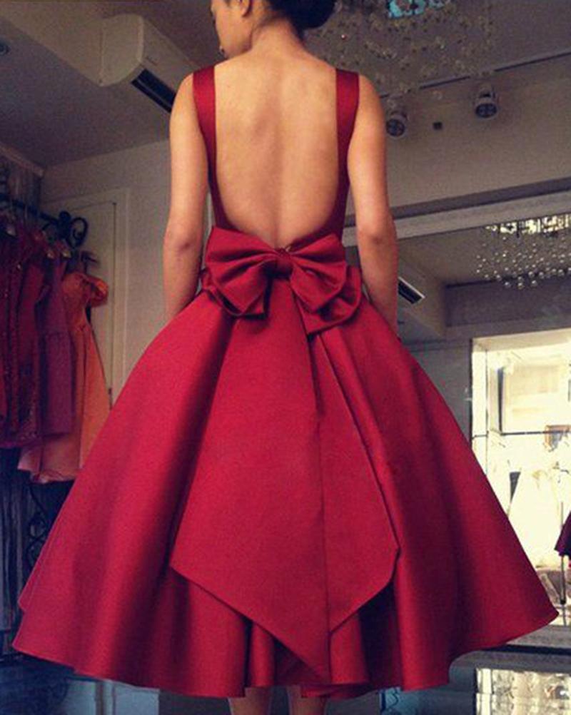 Vintage Red Tea Length Dress