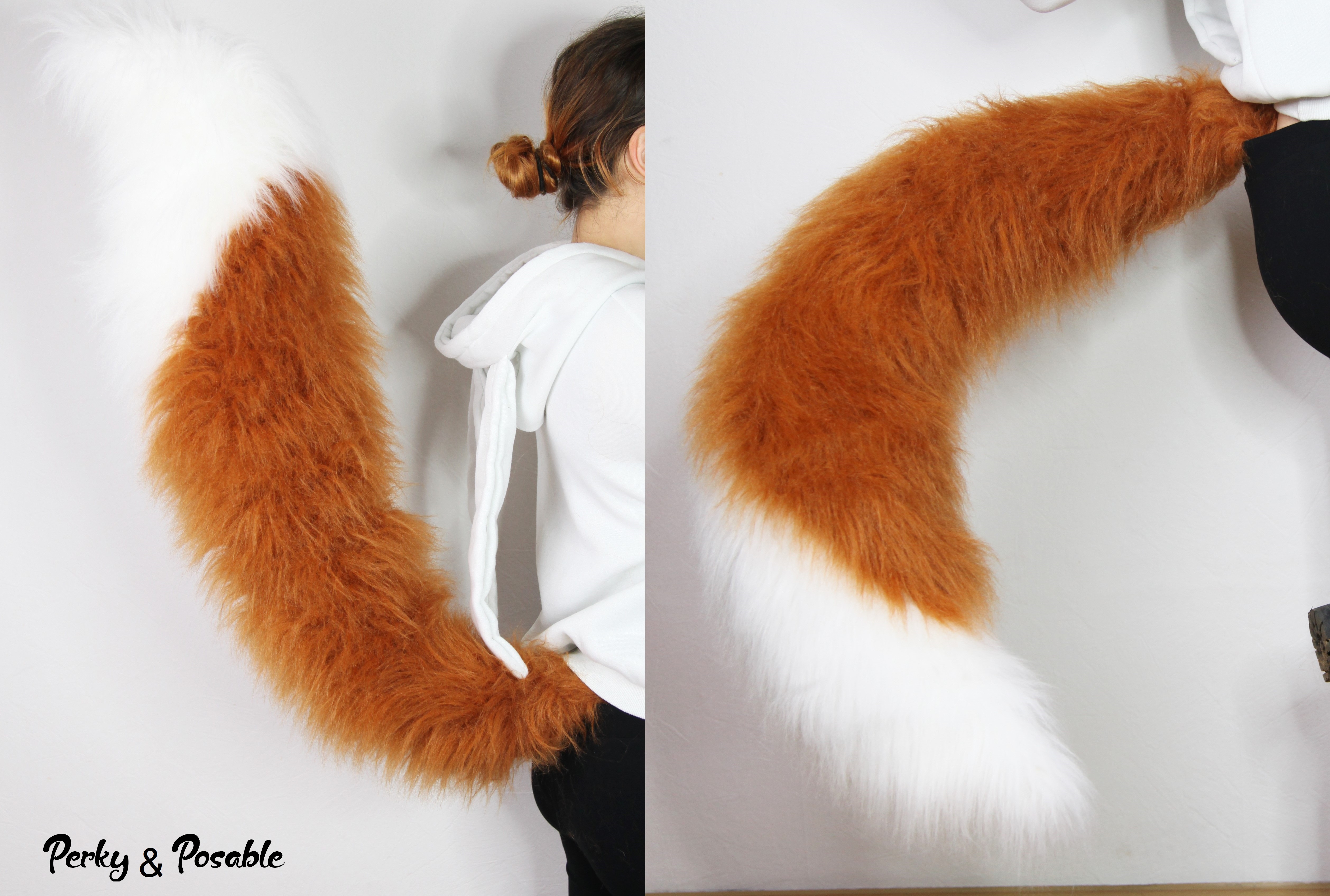 Posable Brown Wolf Fox Tail Perky Super Lightweight Holo Spice And Wolf Cosplay Kitsune Ahri Puppyplay Petplay Sold By Mowky S Den On Storenvy