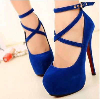 Women's Sexy Pumps blue Vintage Red 