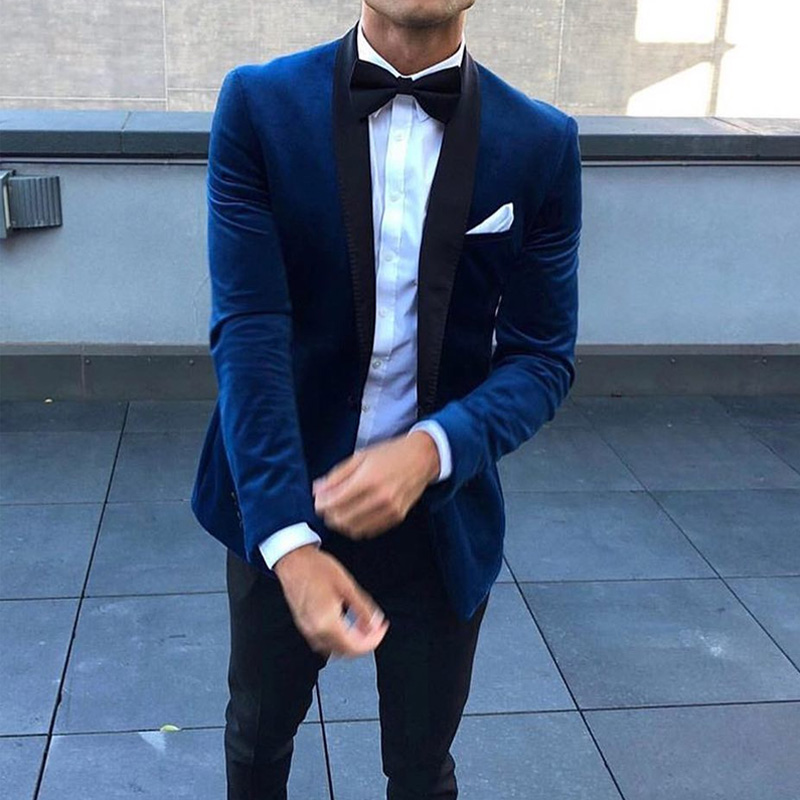 Fenghuavip Slim Fit Black Groom Wedding Tuxedos Suits 2