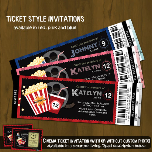 Video clip Evening Ticket Invitation against Splashbox Printables picture regarding Printable Movie Ticket Invitation titled Online video Evening Ticket Invitation against Splashbox Printables