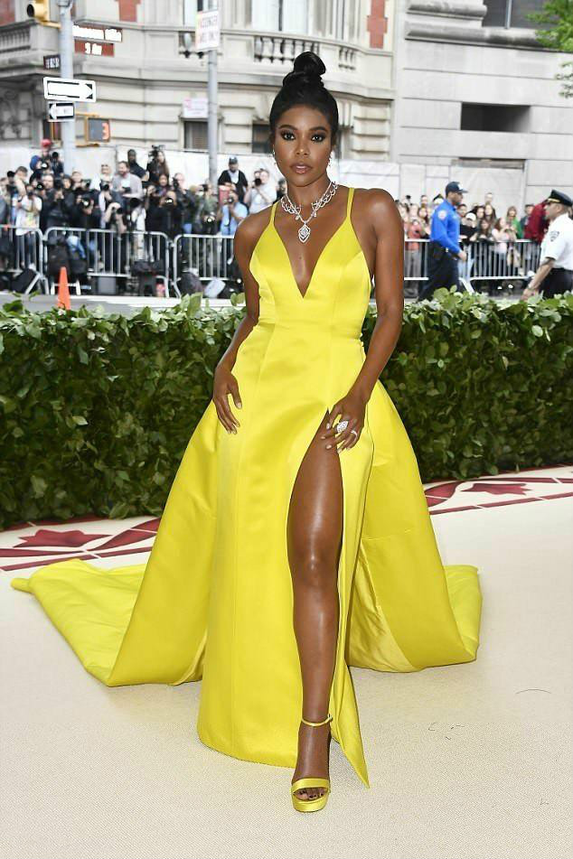 Satin Yellow Celebrity Prom Dress 