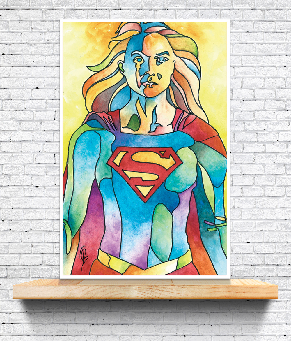Supergirl 12x18 Art Print Todd Beistel Comic Pop Art Online