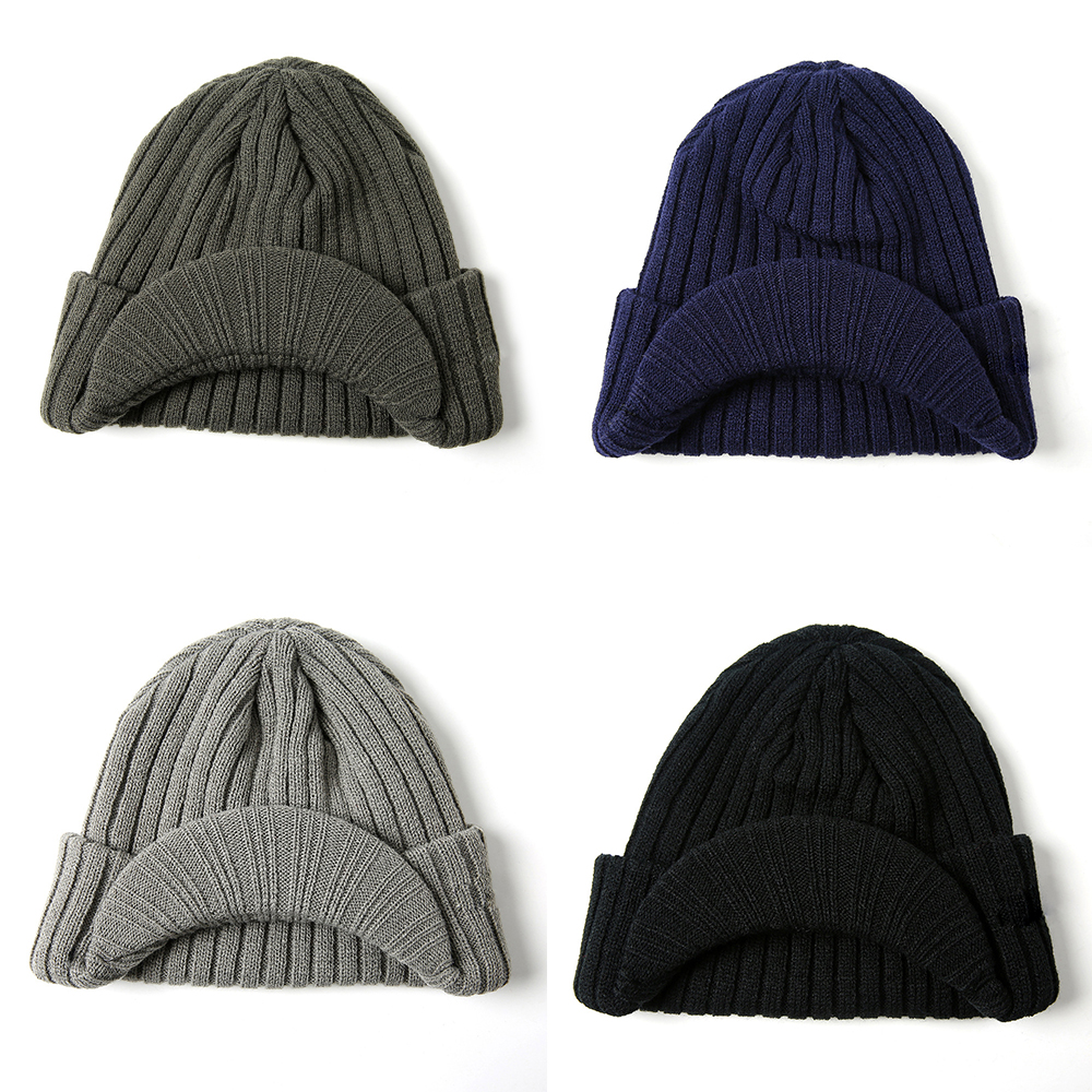beanie cap with brim