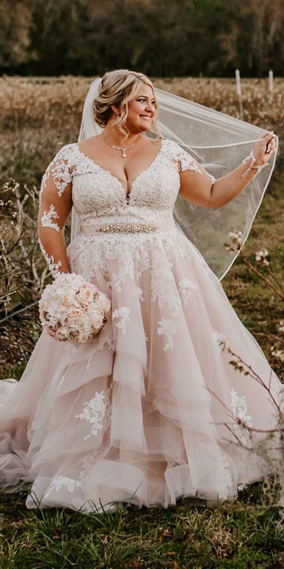 plus size bridal gowns with sleeves