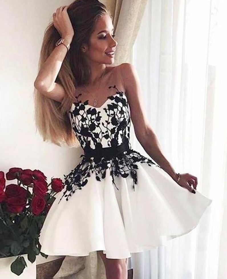 white satin homecoming dress