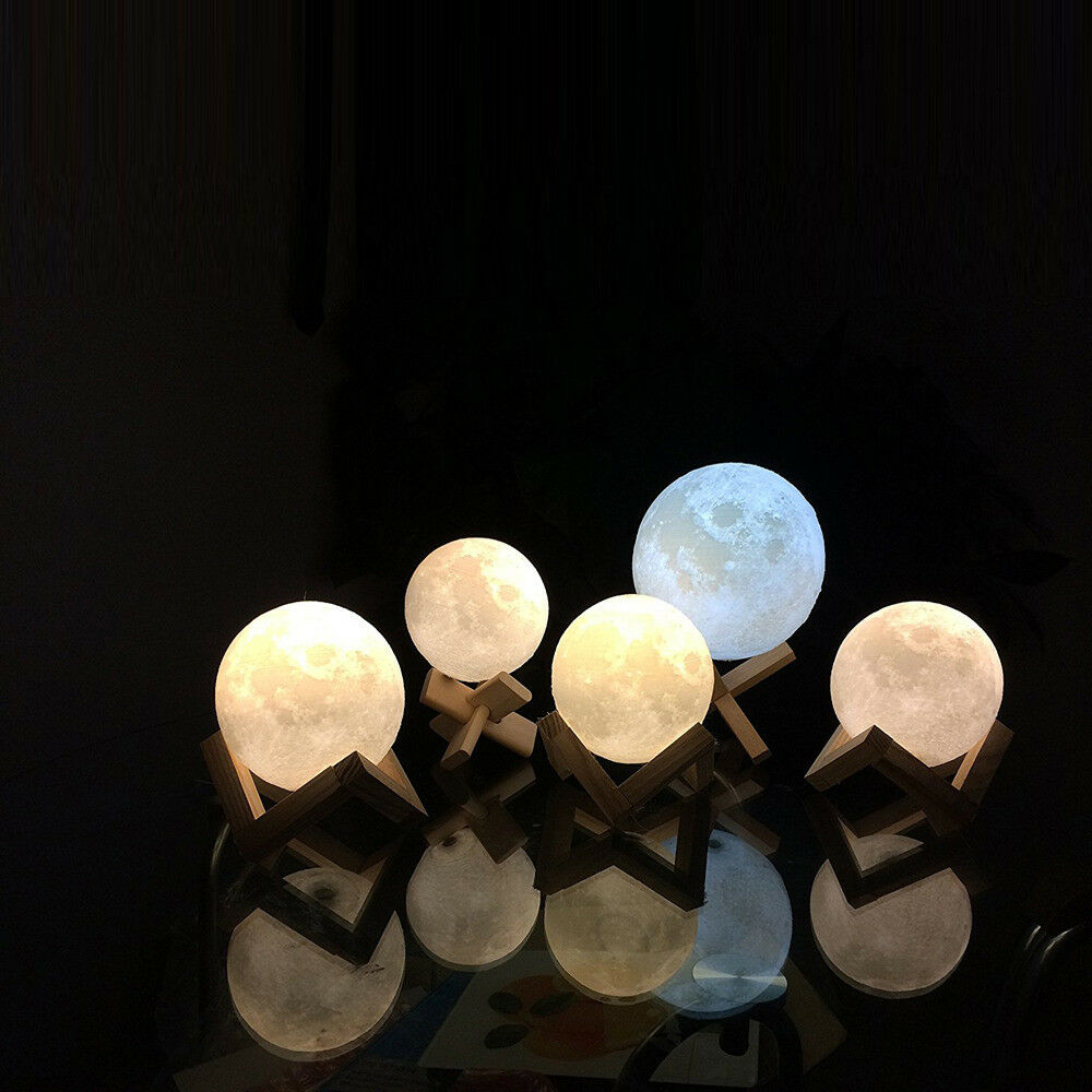 3D USB LED Magical Moon Night Light Moonlight Table Desk Moon Lamp Home Decor US
