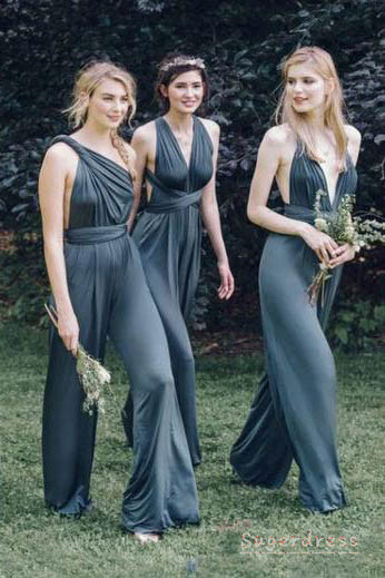 grey bridesmaid jumpsuit