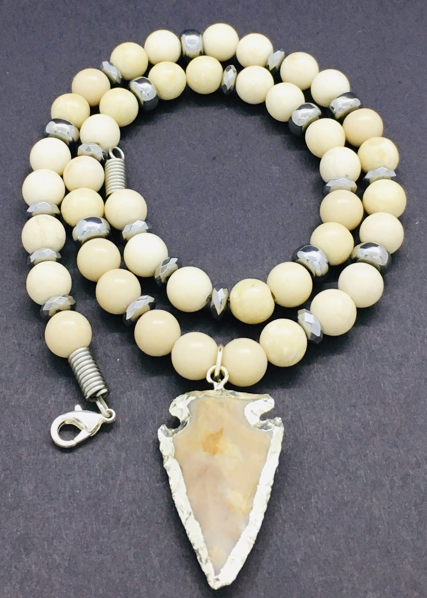 Cream Fossil Jasper, Jasper Arrowhead · YaQar by Grace · Online Store