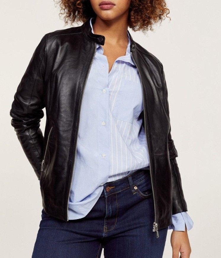 BishooWomen Black Leather Jacket , trendy Leather Jackets for Women