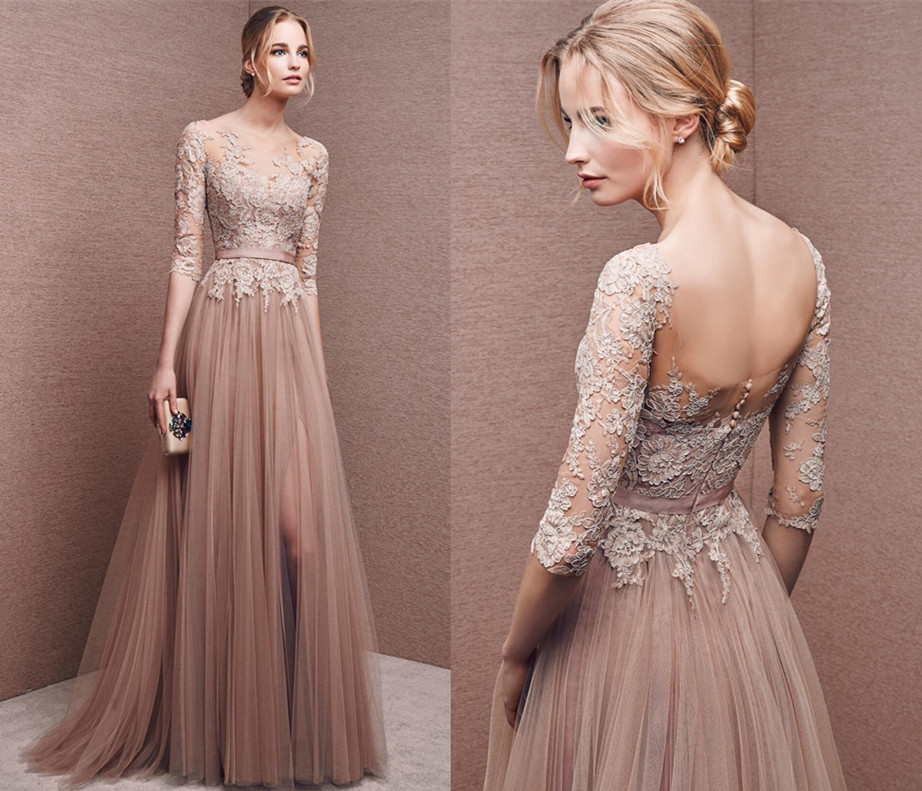 Long Prom Gown Tulle Prom Dresses 