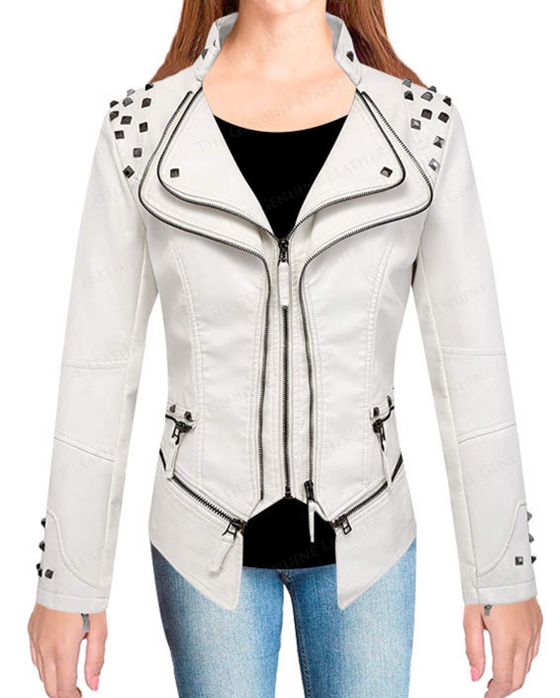 white studded jacket