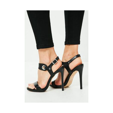 simple black open toe heels