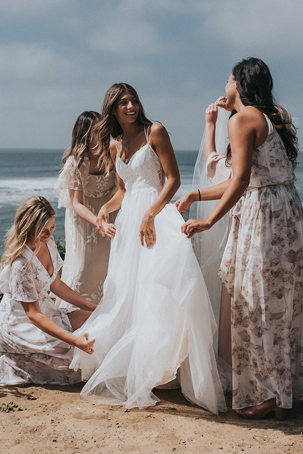 strappy lace wedding dress