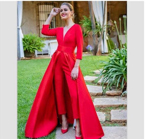red prom jumpsuit