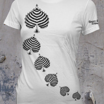 Sketchy Spade T-Shirt - Womens - White