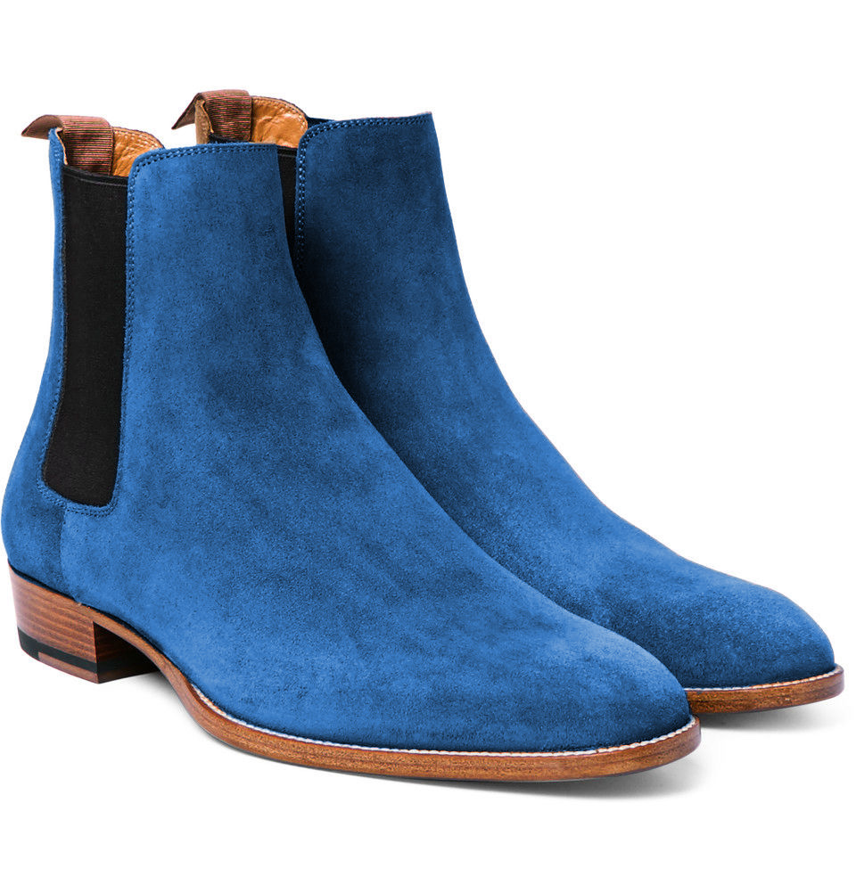 teal chelsea boots
