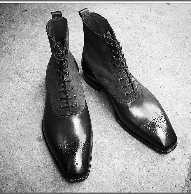 mens high lace up leather boots