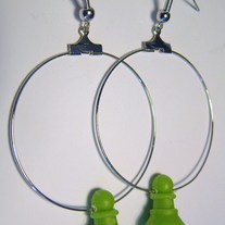 Chess piece earrings green