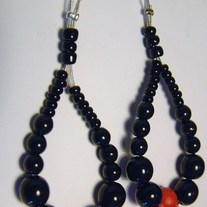 Chess piece earrings red