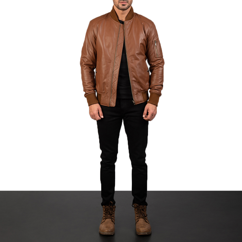 4xl leather bomber jacket