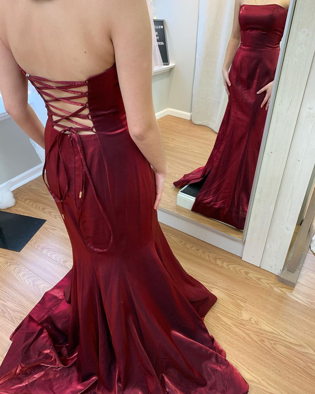 maroon dinner dress