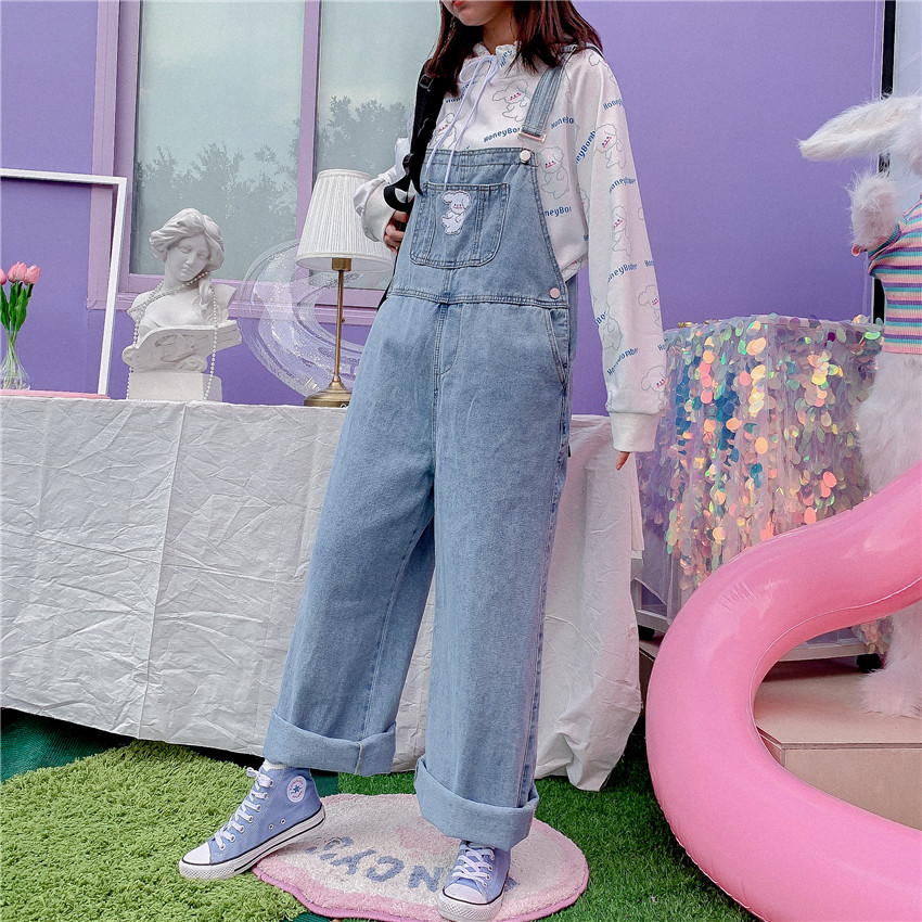 New cute rabbit long overalls on Storenvy