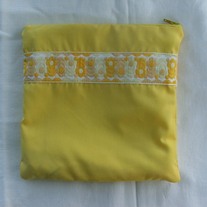 Large, yellow cotton purse