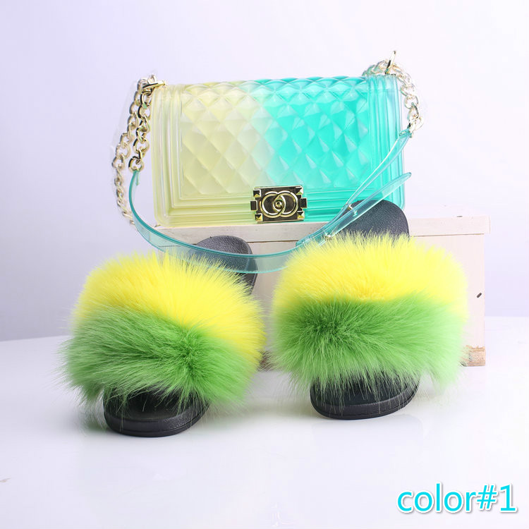 Rainbow Furry Slippers main image 0