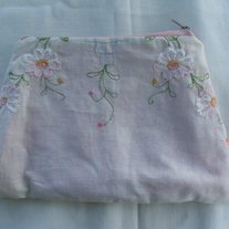 White embroidered purse