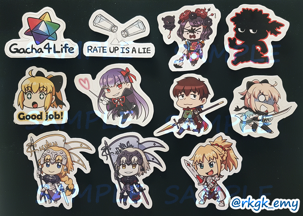 assorted vinyl stickers fgo mha emys rakugaki shop