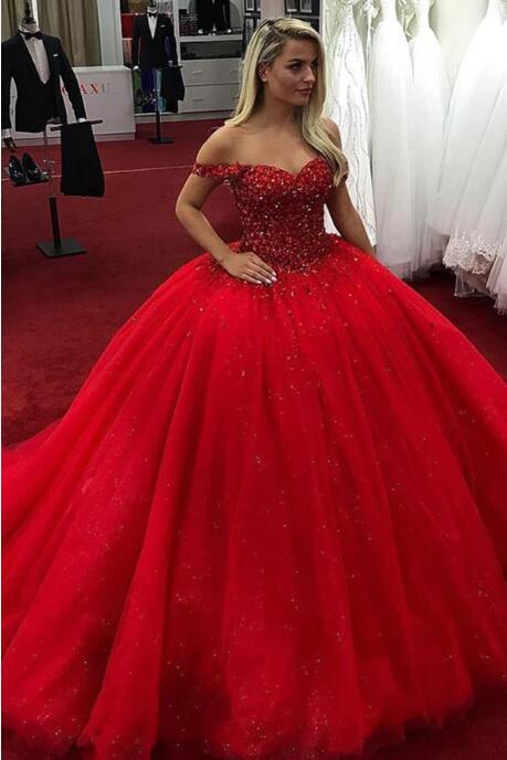 Must Have Sparkly Red Ball Gown 