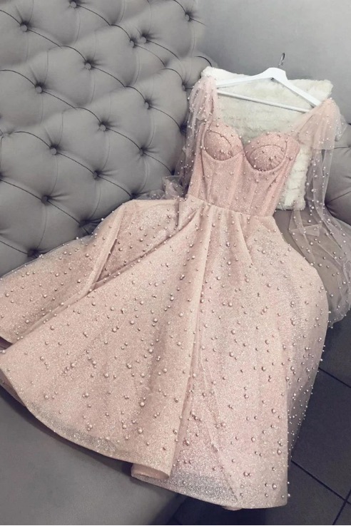 Prom Dress Beaded Homecoming Dress 