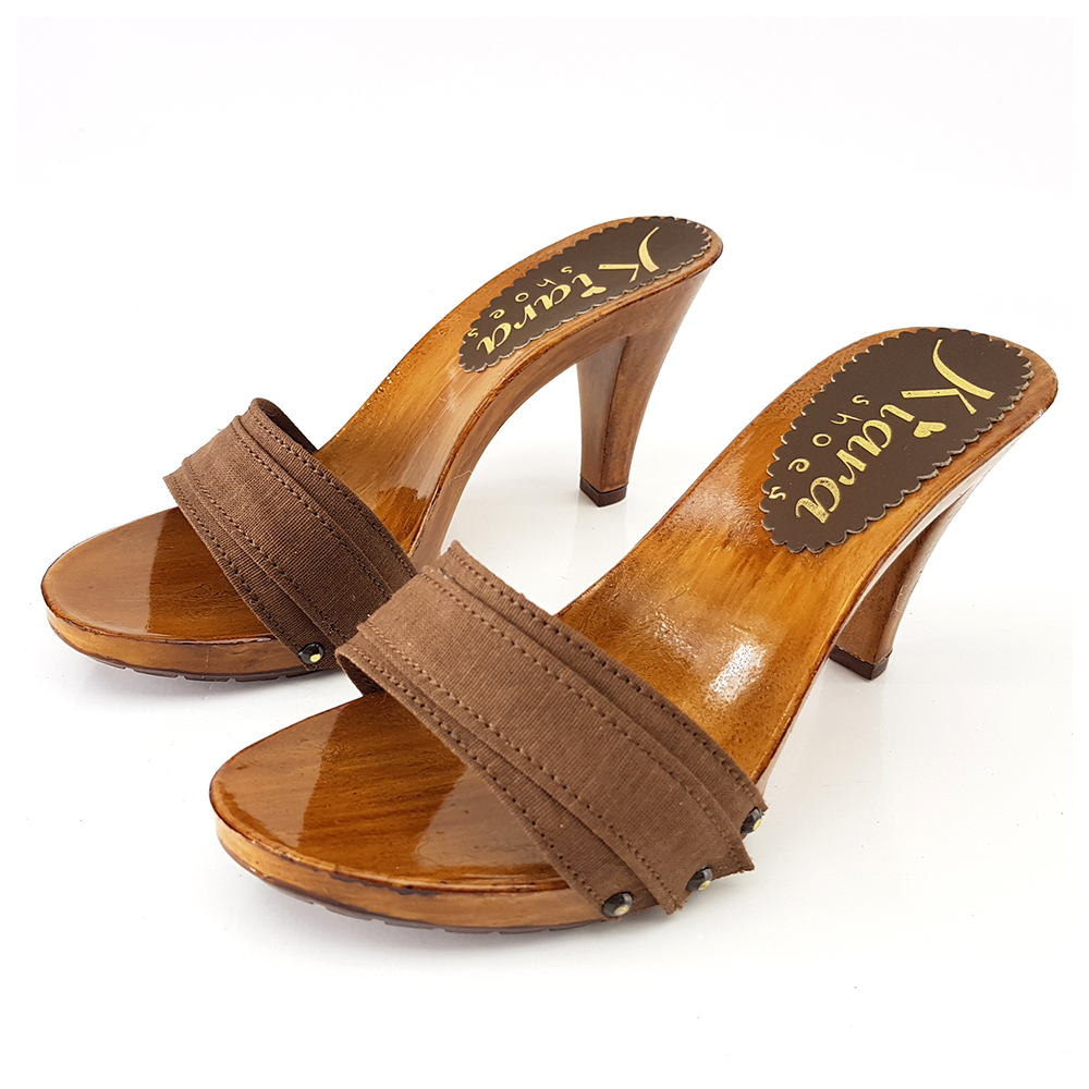 brown clog heels