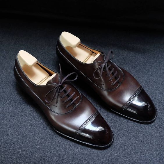 mens brown cap toe shoes