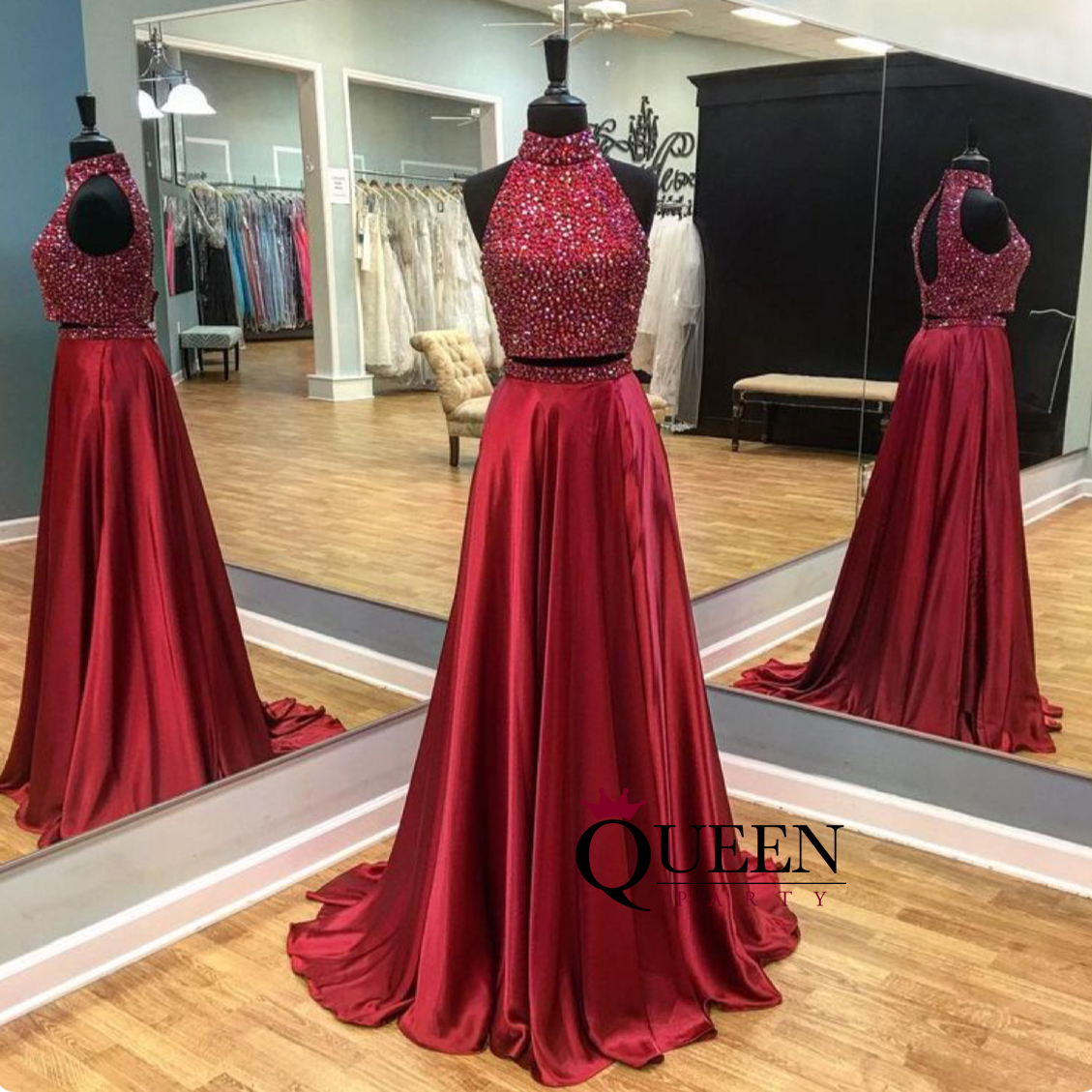 dark red prom