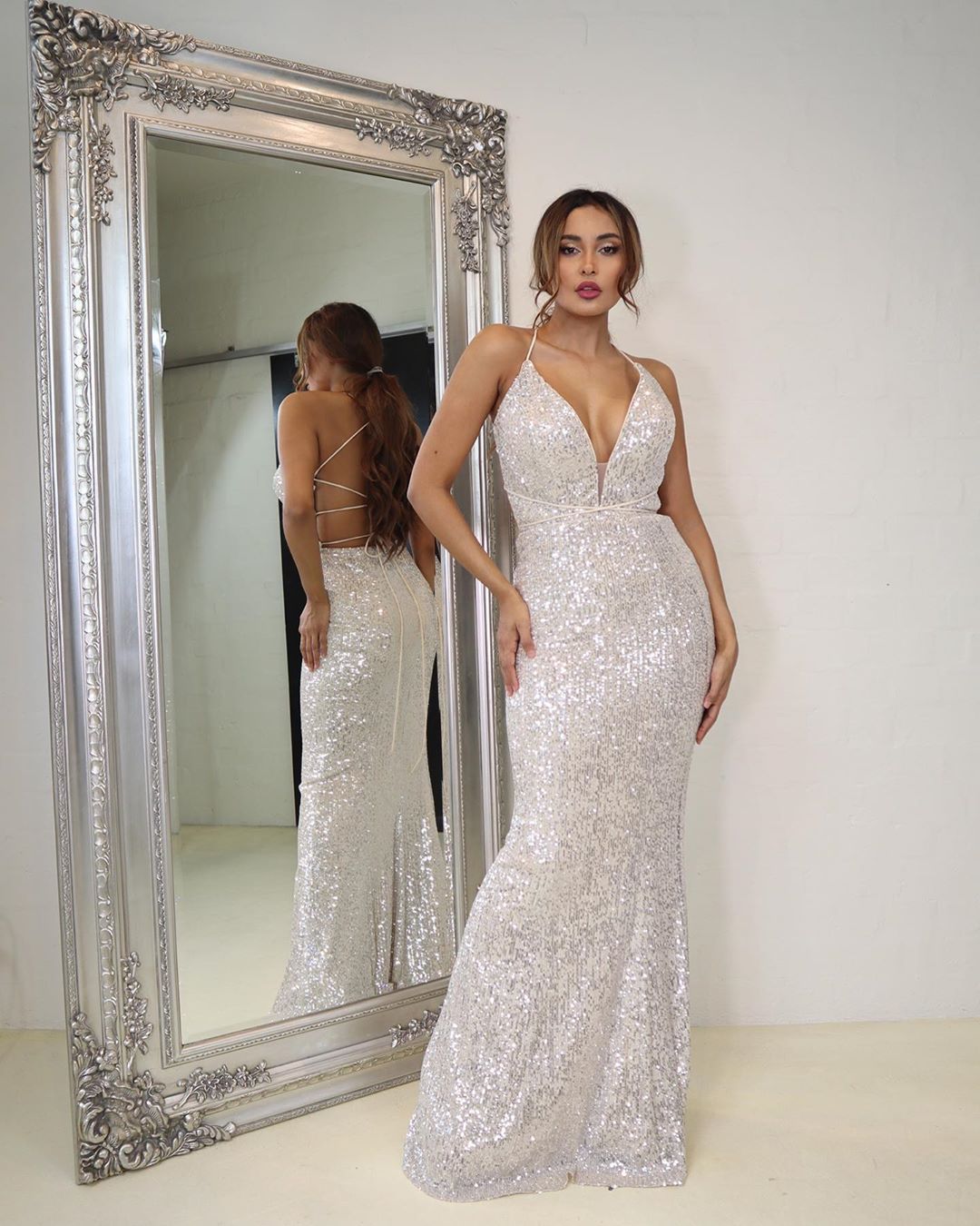 silver sequin mermaid dress