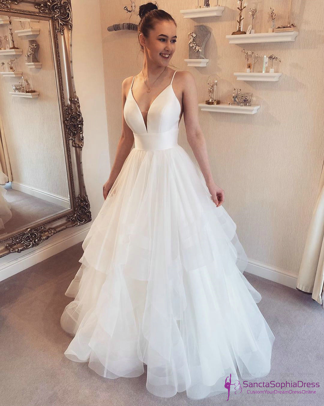 Informal Spaghetti Straps Wedding Dress Designer Wedding Dress Size 26w Fandom Shop