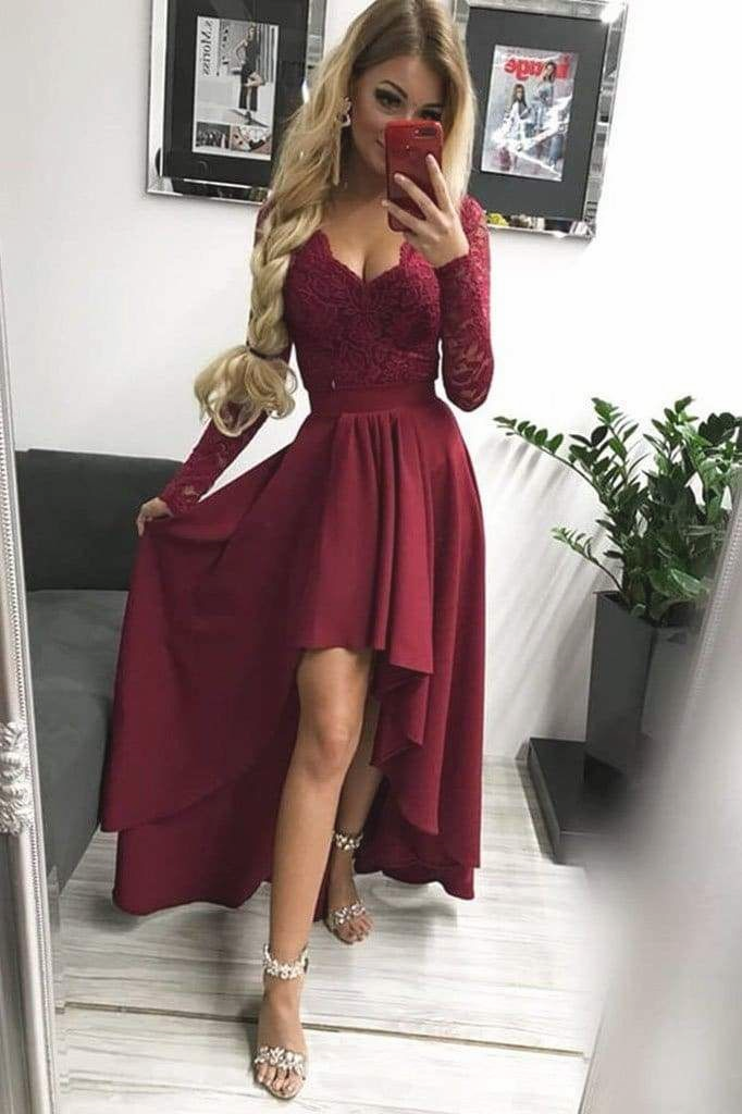 LP1164,Long Sleeves Homecoming Dress,A 