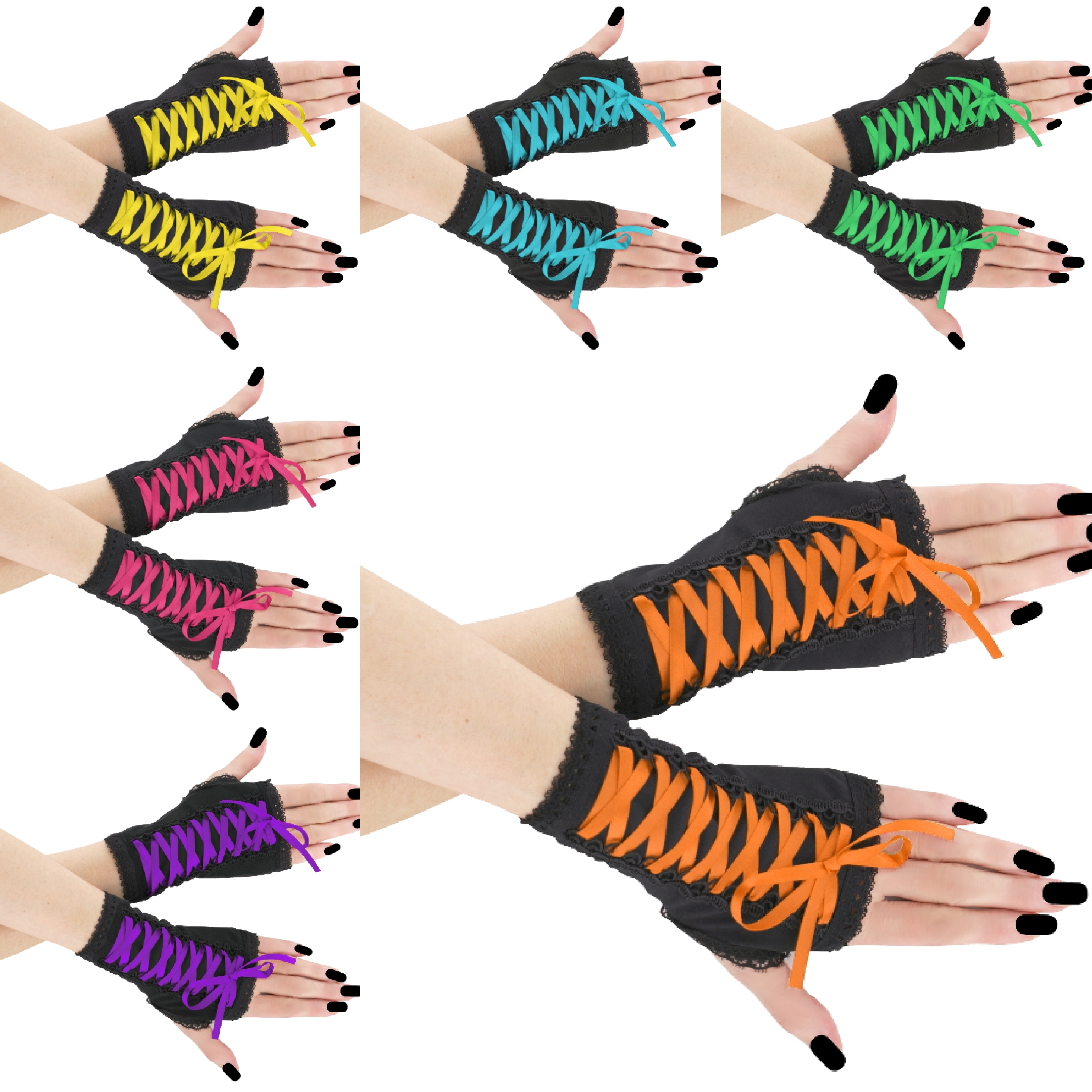 Arm Warmers in Raven Black Shortie Fingerless Gloves