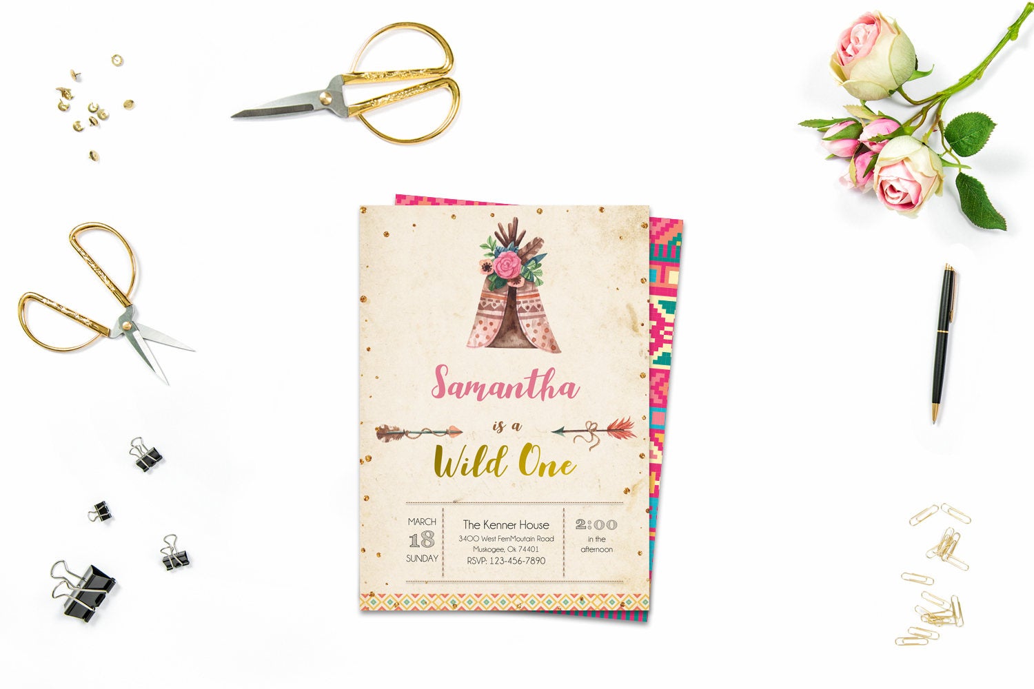 Tribal Party 2 Edit Yourself In Word Template Editable Text Microsoft Word DIY You Print 