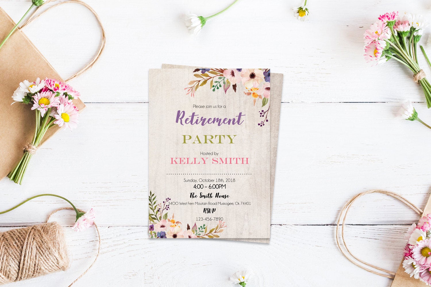 Retirement Party 2 Edit Yourself In Word Template Editable Text Microsoft Word DIY You Print 
