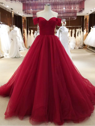 Long Tulle Ball Gown Dress 