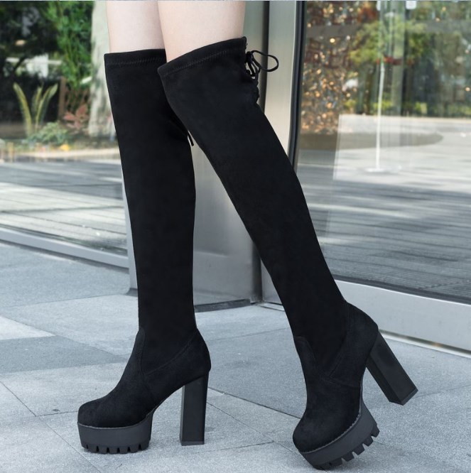 black over the knee heels