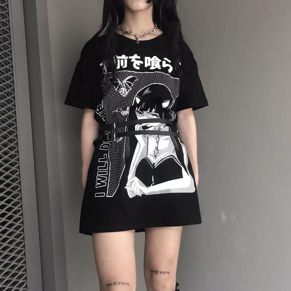InsGoth Harajuku Loose Long 