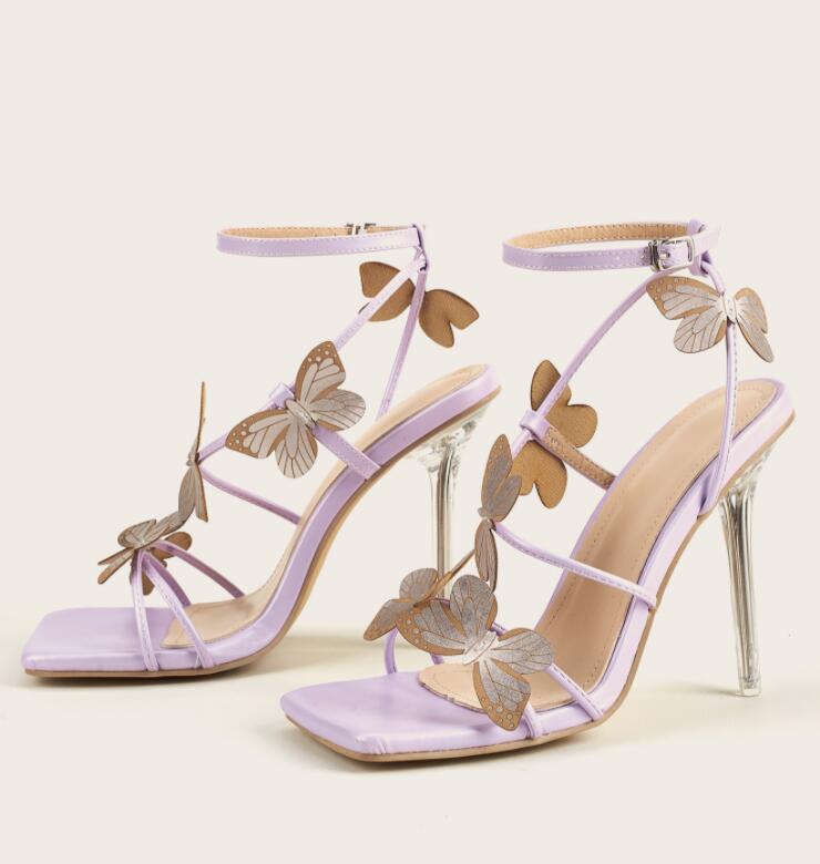 Butterfly Purple High Heels 7 from 