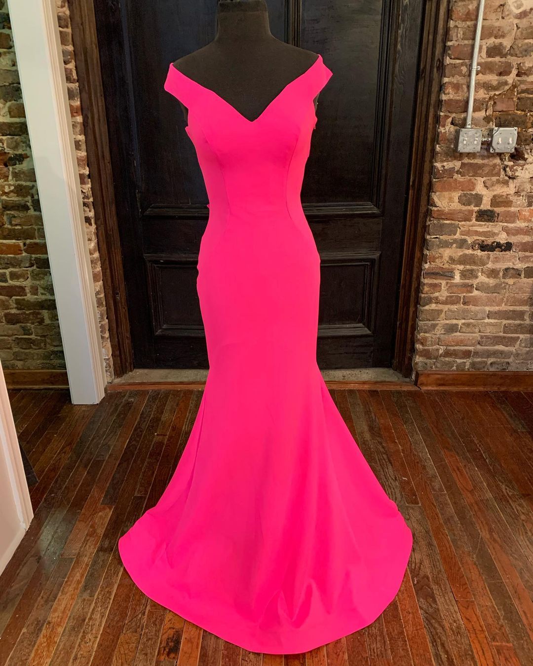 Mermaid Hot Pink Evening Dress 