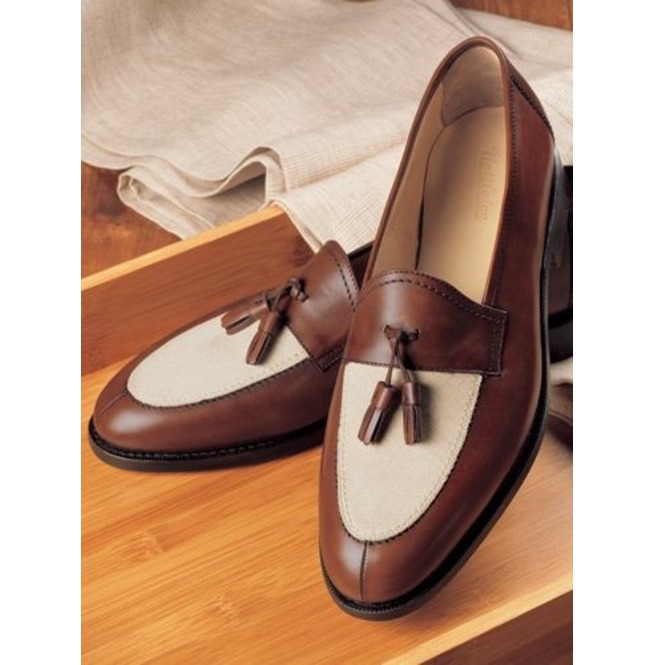 Handmade Men Spectator Shoes, Two Tone 