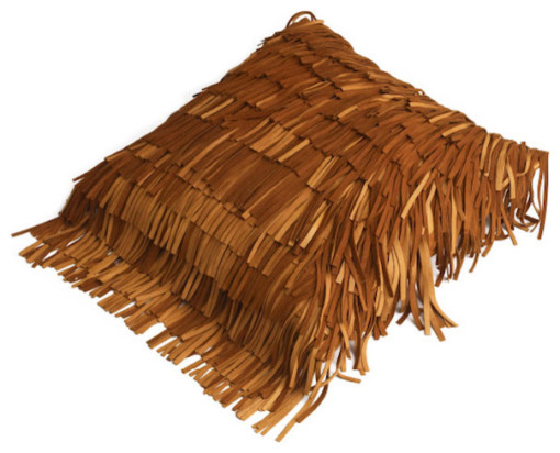 leather fringe pillow